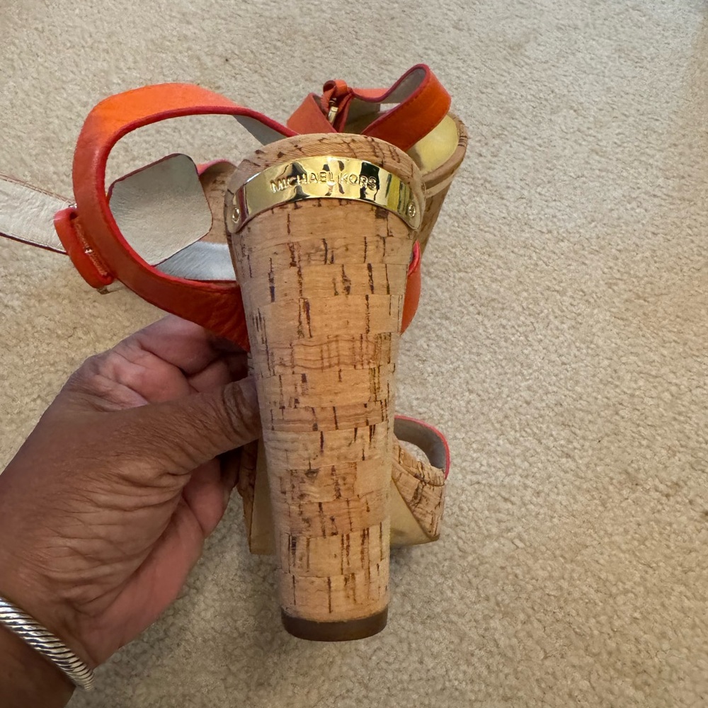 Michael Kors Orange and Gold Sandals - Picture 4 of 5